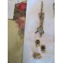 Rhinestone tiger brooch, leopard earrings, pin