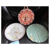 Telles (Chile) redware sunface, art pottery lotus