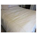 Handmade sewn trapunto style bed cover, Avon