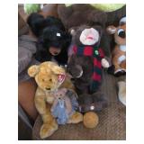 Plush bears: Christmas musical bear, black bear,