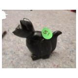 Dark green nephrite jade seated cat figure