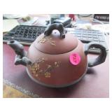 Yixing individual teapot with cherry blossom decor