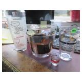 MCM barware: mix shaker w/ recipes, Cera 1950