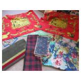 Scottish tartan sash, long pastel floral scarf or