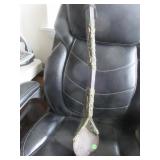 Large Tibetan ceremonial wooden spoon inlaid with