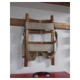 Wooden esternal frame backpack, early 1900