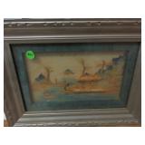 c. 1920 Chinese carved cork diorama