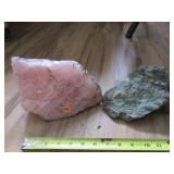 Large Rose Quartz specimen, large copper ore