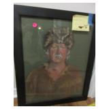 Linda Walker (IN/NV) pastel of mountain man in