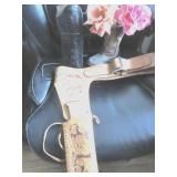 Bucheimer black leather holster, tooled leather