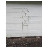 Metal silhouette of farmer, farm Welcome sign