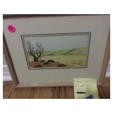 Western landscape watercolor signed Bennett B?