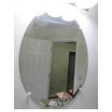 Oval beveled wall mirrors with plastic hangers