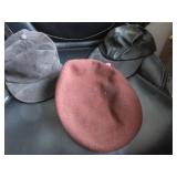 Wool beret, Bergdorf  Goodman suede cap, Arlin