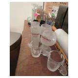 Pistol, shell  and cowboy boot shot and beer glass