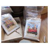 Vintage rug hook kits (1 open), rug hook