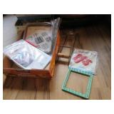 Vintage pin needle weaving, Navaho thread loom,