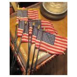 7 hand held 48 star flags (1 with gold fringe)