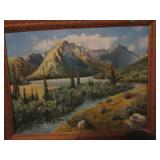 W.S. Acton (CA) 1969 Oil on board mountain scene