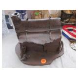 Art Pottery figure of log cabin with stone chimney