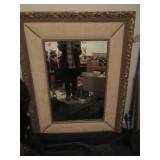 Large Hall Mirror with Bevel Edge and Fabric