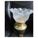 Frosted glass oil lamp shade, brass lamp conver-