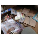 Embroidery stitches booklet, hoops, thread, kits