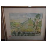 N.G. Brugman (CA) View of Ventura watercolor