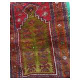 Vintage wool pile hand knotted Persian prayer rug