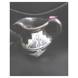 early 20th C black ware pottery pitcher