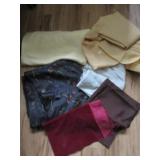 Fabric: red velvet, embroidered black with floral