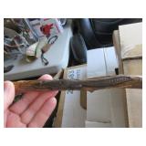 Walking stick carved alligator design on