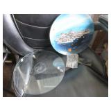 Handpainted decor plate w/ US battleships, VAQ