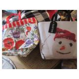 Estee Lauder floral tote, felt snowman tote