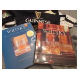 2 books on Whisky, Guiness Beer apron