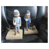 2 Folk Art Mixed Media Confederate soldier figures
