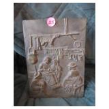 Heavy cast metal (bronze?) shelf plaque Bradley