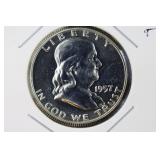 1957 PROOF FRANKLIN SILVER HALF