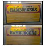 2 Vintage Old Fashioned Hamburger Signs, Plastic;