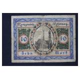 1918 WW1 GERMAN 10 BANKNOTE