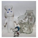 Vintage Pillsbury Doughboy & Snoopy Coin Bank