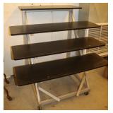 4 Tier Black Rolling Shelf, 48"x38"x47.5"