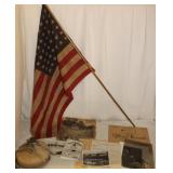 Vintage Military Canteen, Photos, Flag &