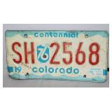 1976 Centennial Colorado License Plate