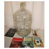 5 Gallon Glass Wine Jug w/ Books