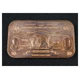 1 oz Copper Buffalo bar .999