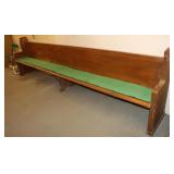Wooden Pew Bench w/ 2 Cushions; 140.5"x19"x38"