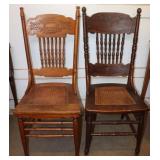 2 Vintage Wooden Chairs: 17x16x42" 18" Seat