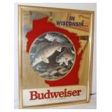 Budweiser WI Walleye Mirror, 14"x18"