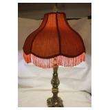 Vintage Ornate Red Tassel Lamp 32" Tall, Works